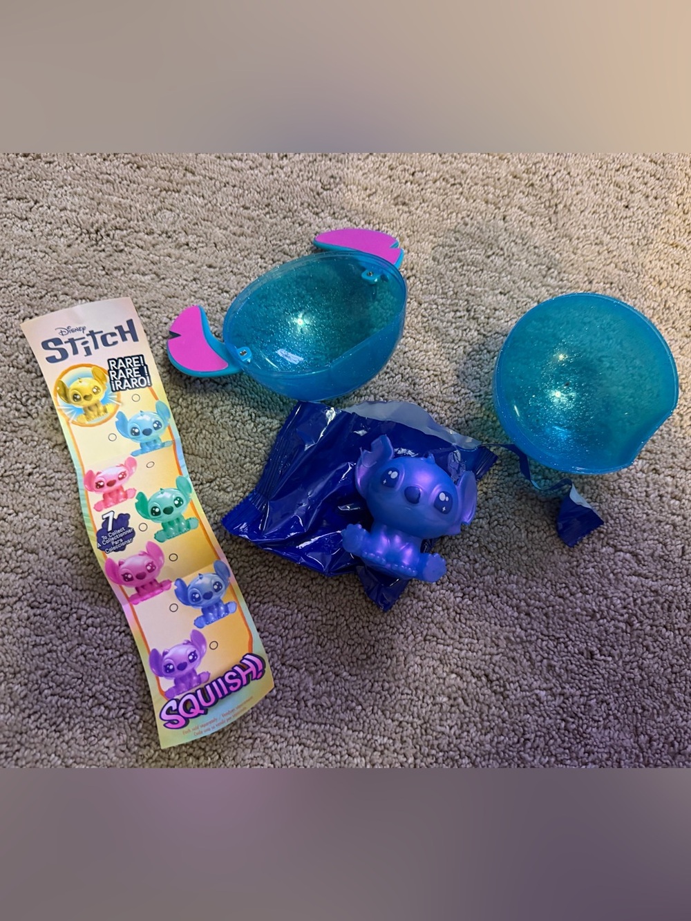 Disney Stitch Squish-A-Stitch Blue Purple Indigo Squishy NEW Opened Capsule